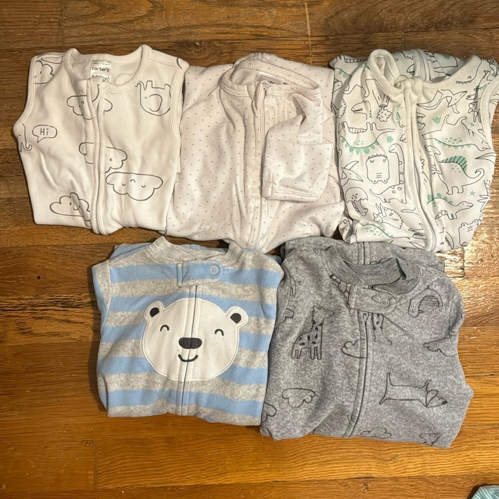 5 pcs Sleep Sacks in 0-3m/3-6m/6-9m